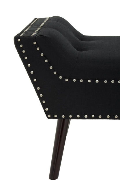 Cannes Black Fabric Bench