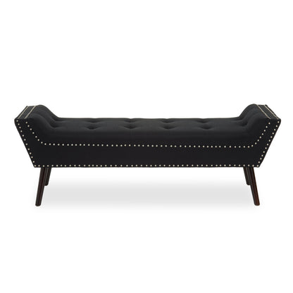 Cannes Black Fabric Bench