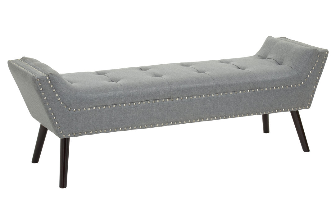 Cannes Grey Fabric Bench