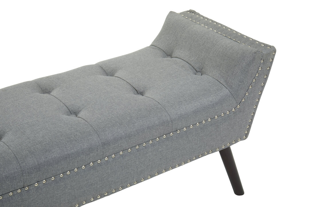Cannes Grey Fabric Bench