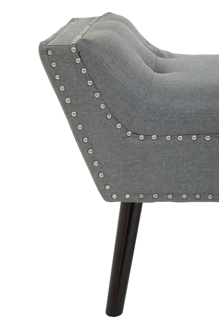 Cannes Grey Fabric Bench