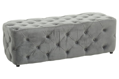 Cannes Grey Velvet Bench