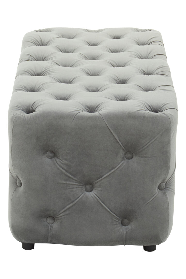Cannes Grey Velvet Bench