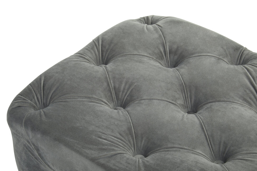 Cannes Grey Velvet Bench