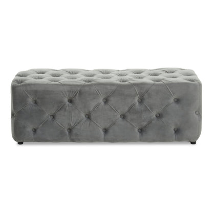 Cannes Grey Velvet Bench