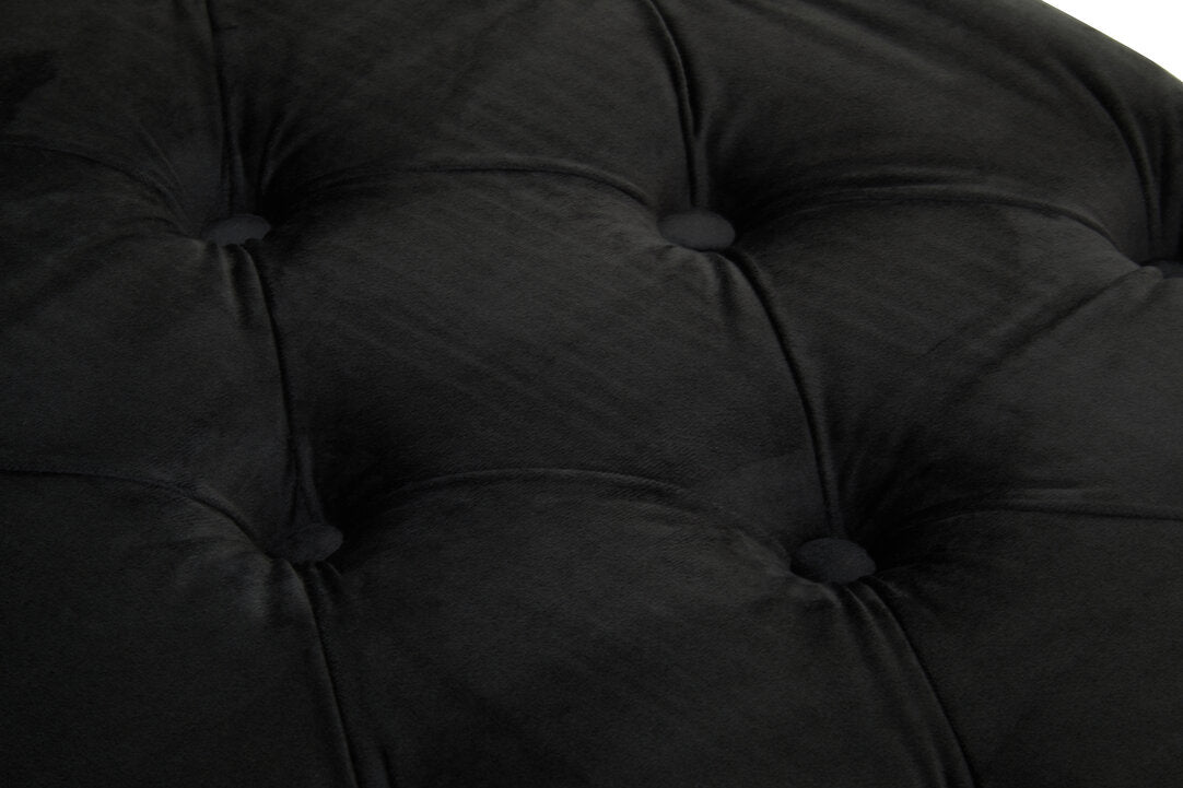 Cannes Black Velvet Bench