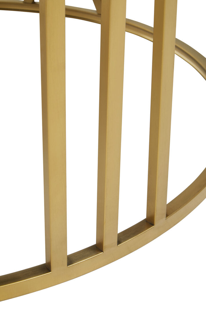 Como Round Coffee Table with Gold Frame and Black Glass