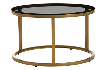 Como Set of 2 Gold and Black Round Nesting Coffee Tables