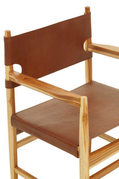 Seville Antique Brown Leather Chair