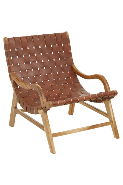 Seville Brown Woven Leather Chair