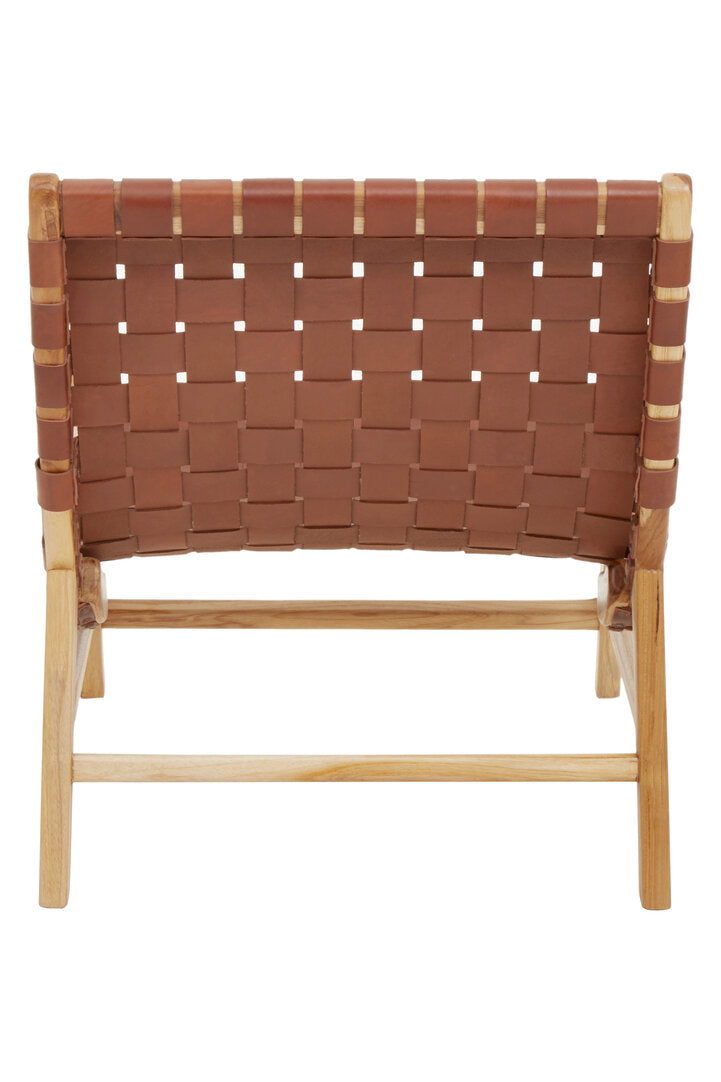 Seville Brown Woven Leather Chair
