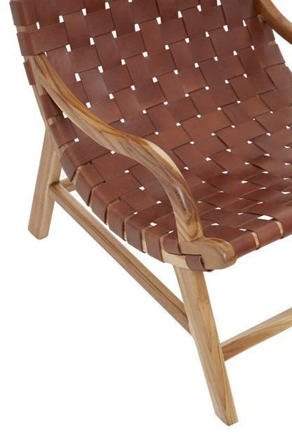 Seville Brown Woven Leather Chair