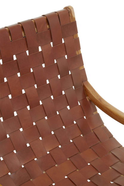 Seville Brown Woven Leather Chair