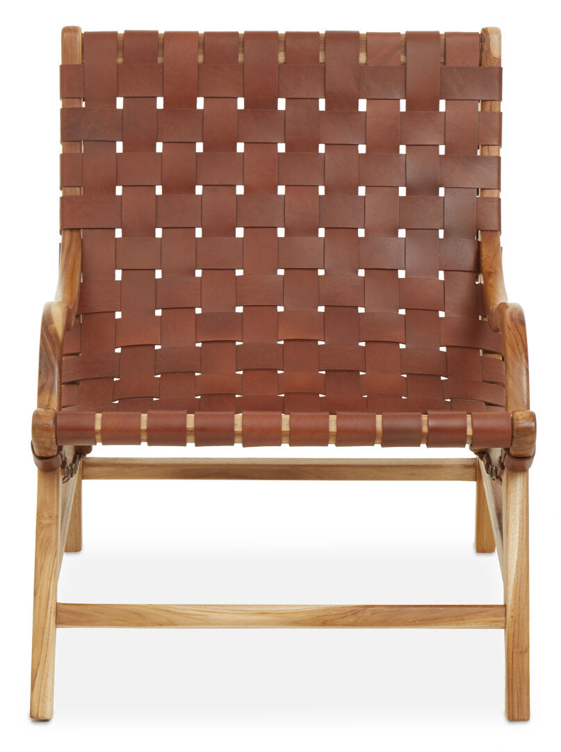 Seville Brown Woven Leather Chair
