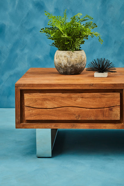 Oxford Acacia Wood Coffee Table with Drawer