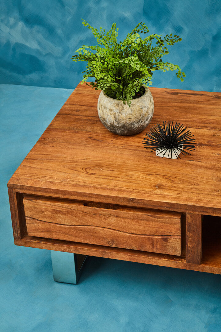 Oxford Acacia Wood Coffee Table with Drawer