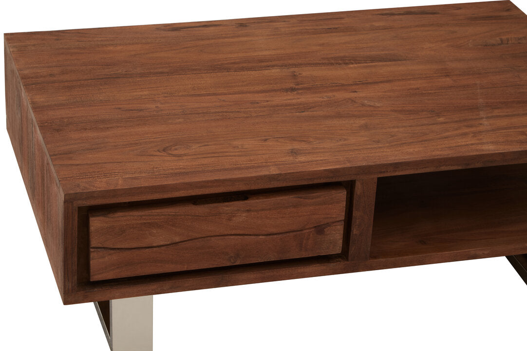 Oxford Acacia Wood Coffee Table with Drawer