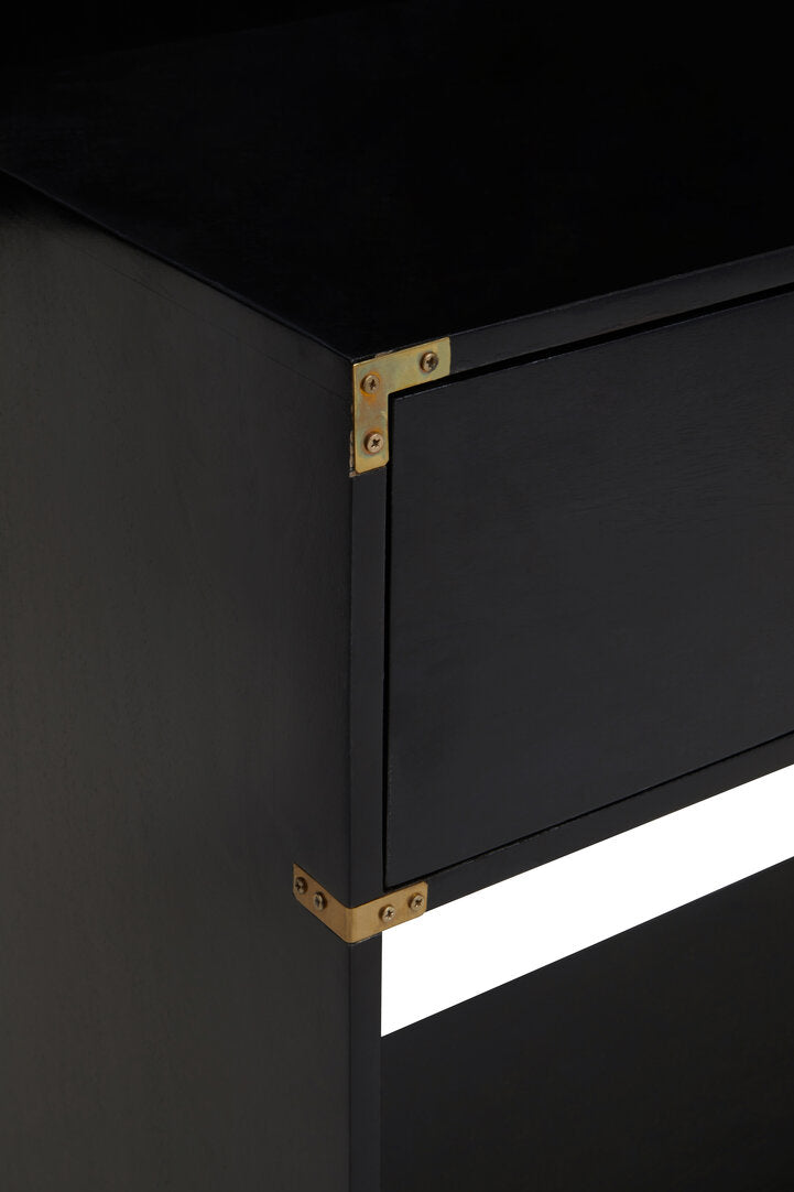 Savannah Two Drawer Black Mango Wood Console Table