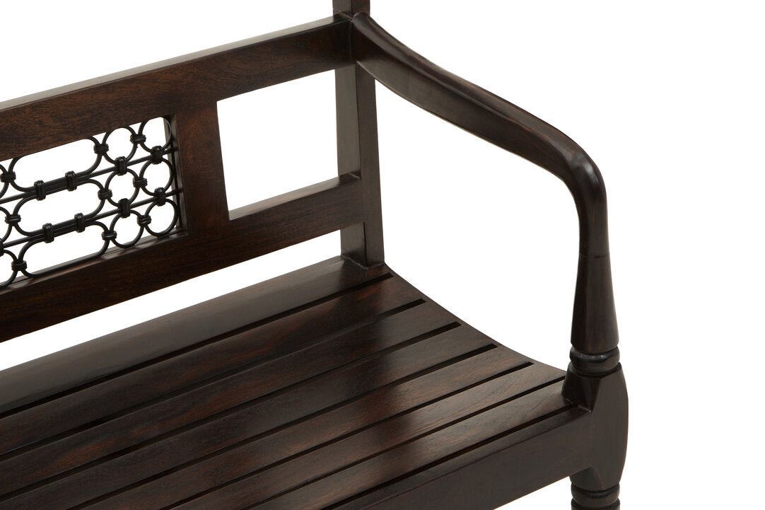 Brooklyn Dark Sheesham Wood Bench