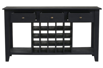 Porto Black Mango Wood Console Table with Wine Storage