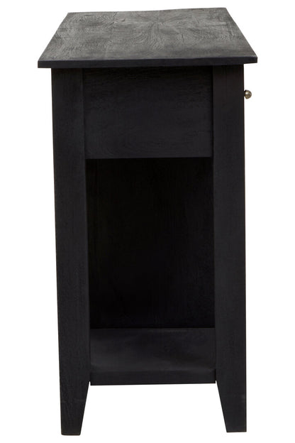 Porto Black Mango Wood Console Table with Wine Storage