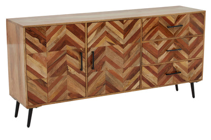 Cordoba Two Door and Three Drawer Mango Wood Sideboard