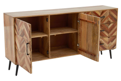 Cordoba Two Door and Three Drawer Mango Wood Sideboard