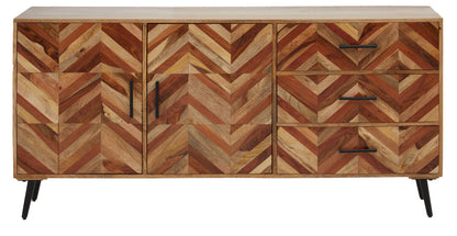Cordoba Two Door and Three Drawer Mango Wood Sideboard