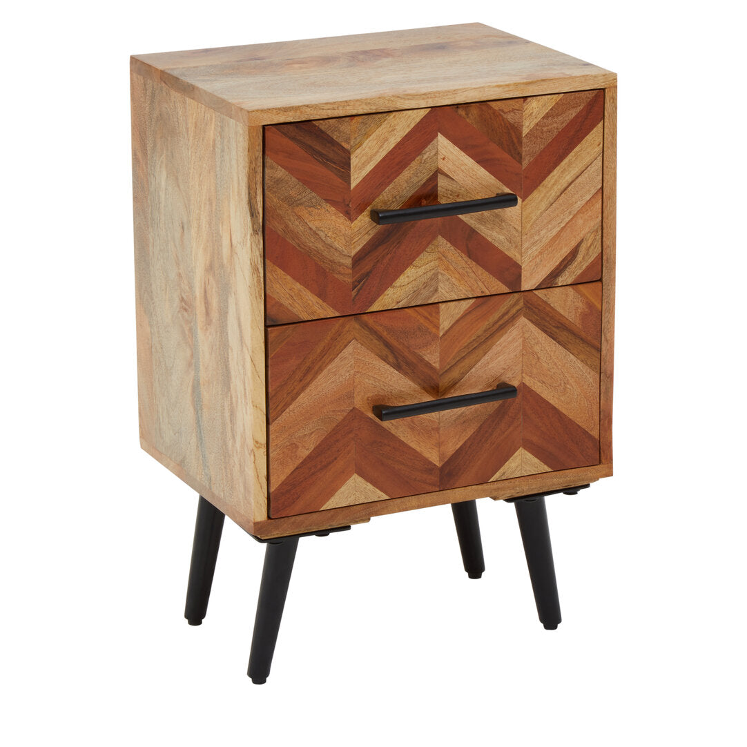 Cordoba Two Drawer Bedside Table in Mango Wood
