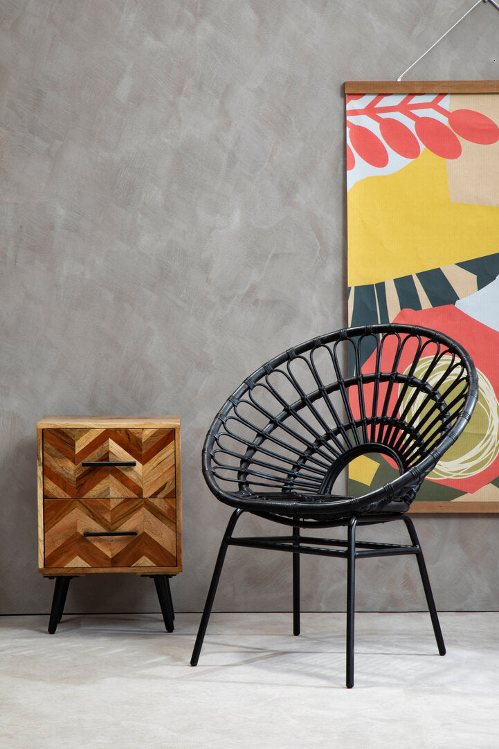 Cordoba Two Drawer Bedside Table in Mango Wood