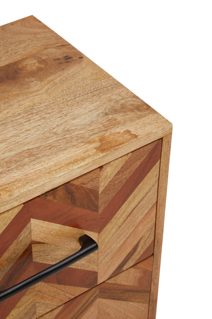 Cordoba Two Drawer Bedside Table in Mango Wood