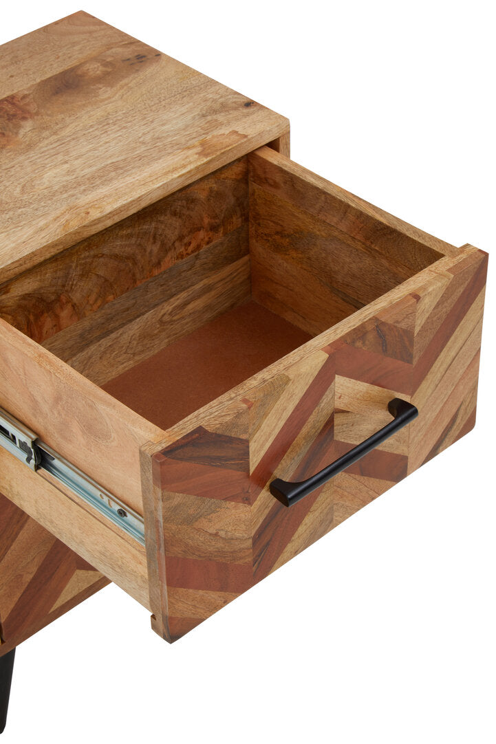 Cordoba Two Drawer Bedside Table in Mango Wood