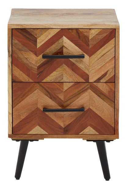Cordoba Two Drawer Bedside Table in Mango Wood