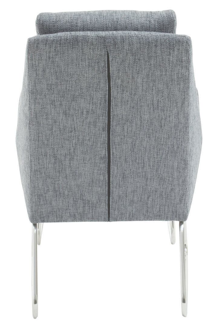 Devon Grey Fabric Lounge Chair And Footstool Set