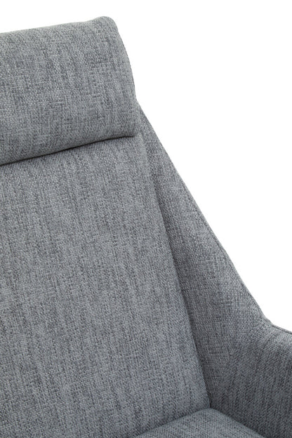 Devon Grey Fabric Lounge Chair And Footstool Set