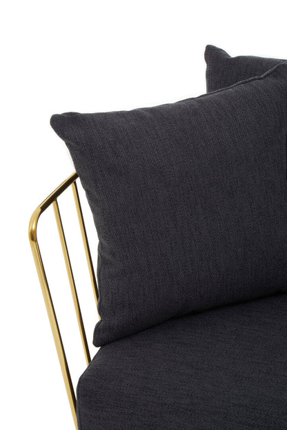 Devon Black Fabric and Metal Chair