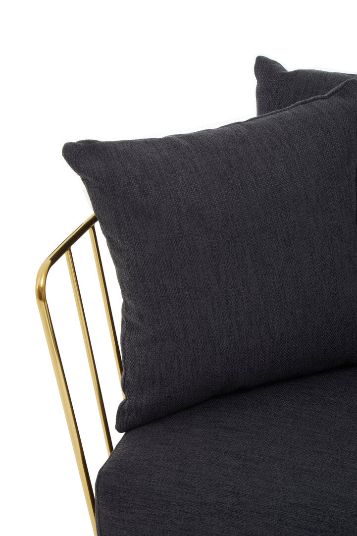 Devon Black Fabric and Metal Chair