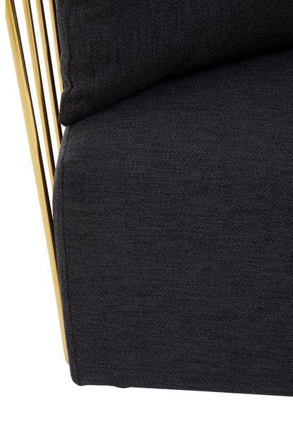 Devon Black Fabric and Metal Chair