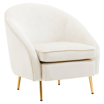 Hudson Beige Velvet Armchair