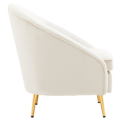 Hudson Beige Velvet Armchair