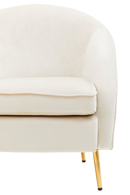 Hudson Beige Velvet Armchair