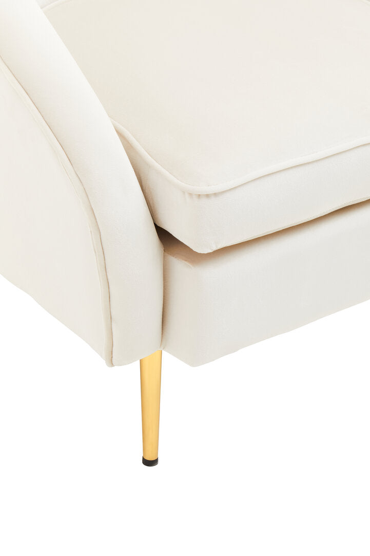 Hudson Beige Velvet Armchair