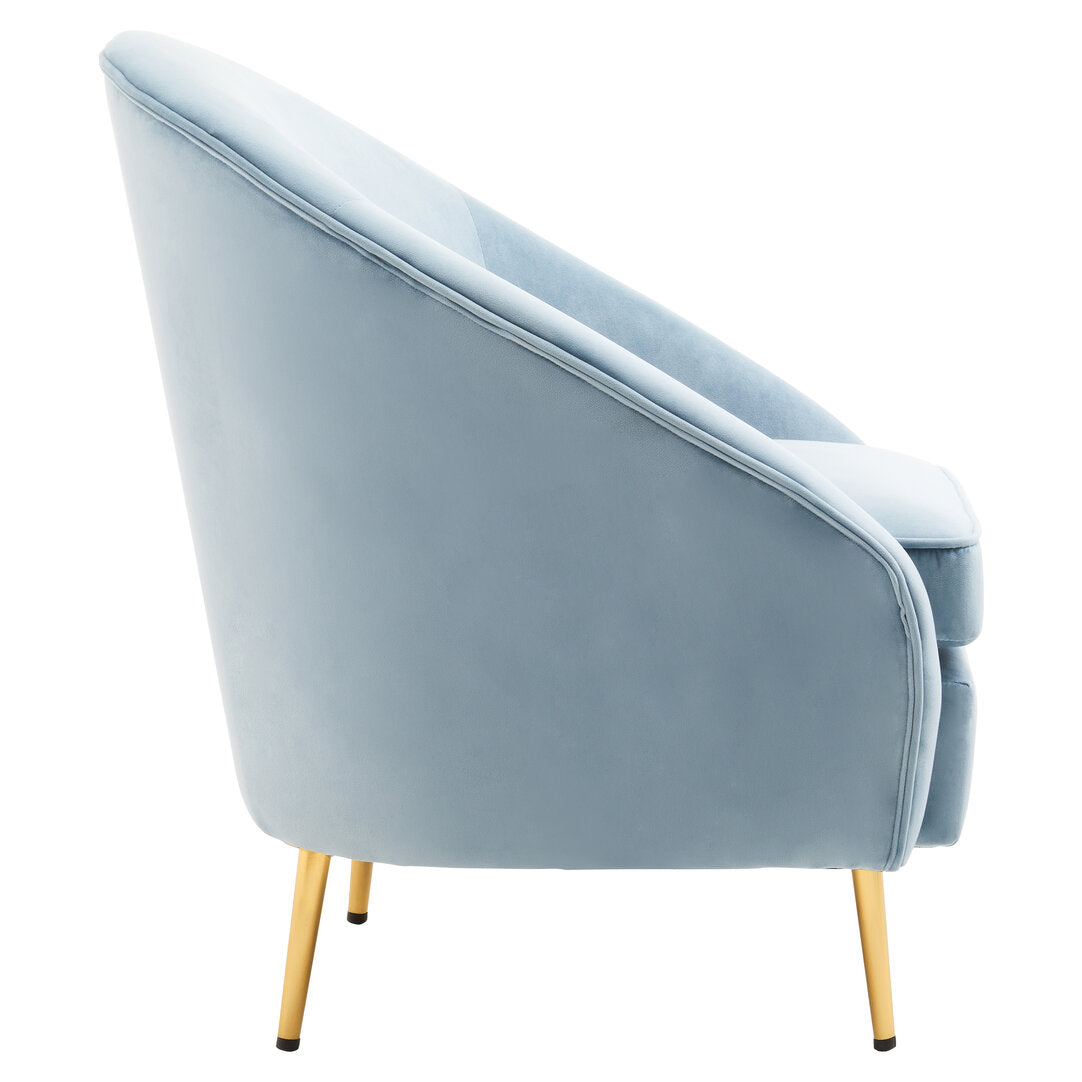 Hudson Aqua Blue Velvet Armchair