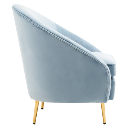 Hudson Aqua Blue Velvet Armchair