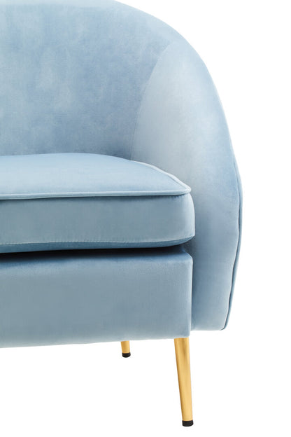 Hudson Aqua Blue Velvet Armchair
