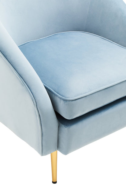 Hudson Aqua Blue Velvet Armchair