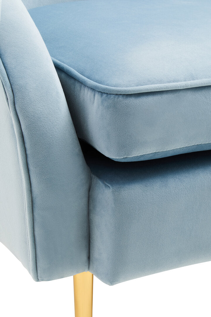 Hudson Aqua Blue Velvet Armchair