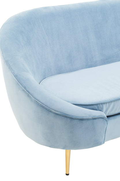 Hudson 3 Seat Aqua Blue Velvet Sofa