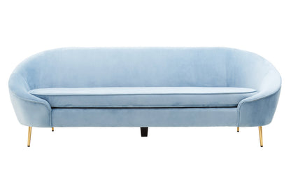 Hudson 3 Seat Aqua Blue Velvet Sofa