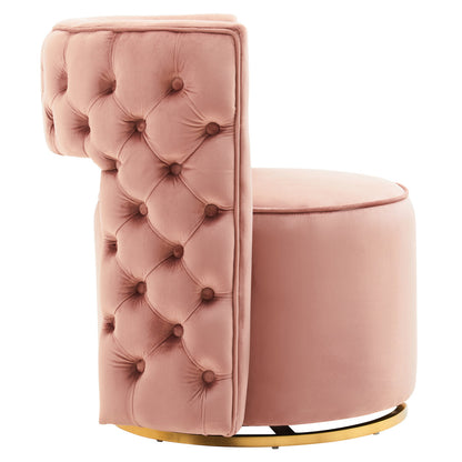 Hudson Pink Velvet Swivel Chair